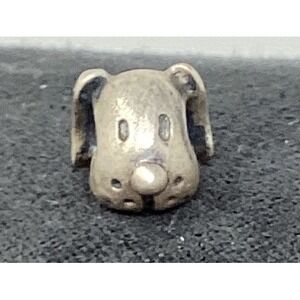 Sterling Silver 925 Dog Puppy Face Charm Bead For Bracelet‎ Necklace